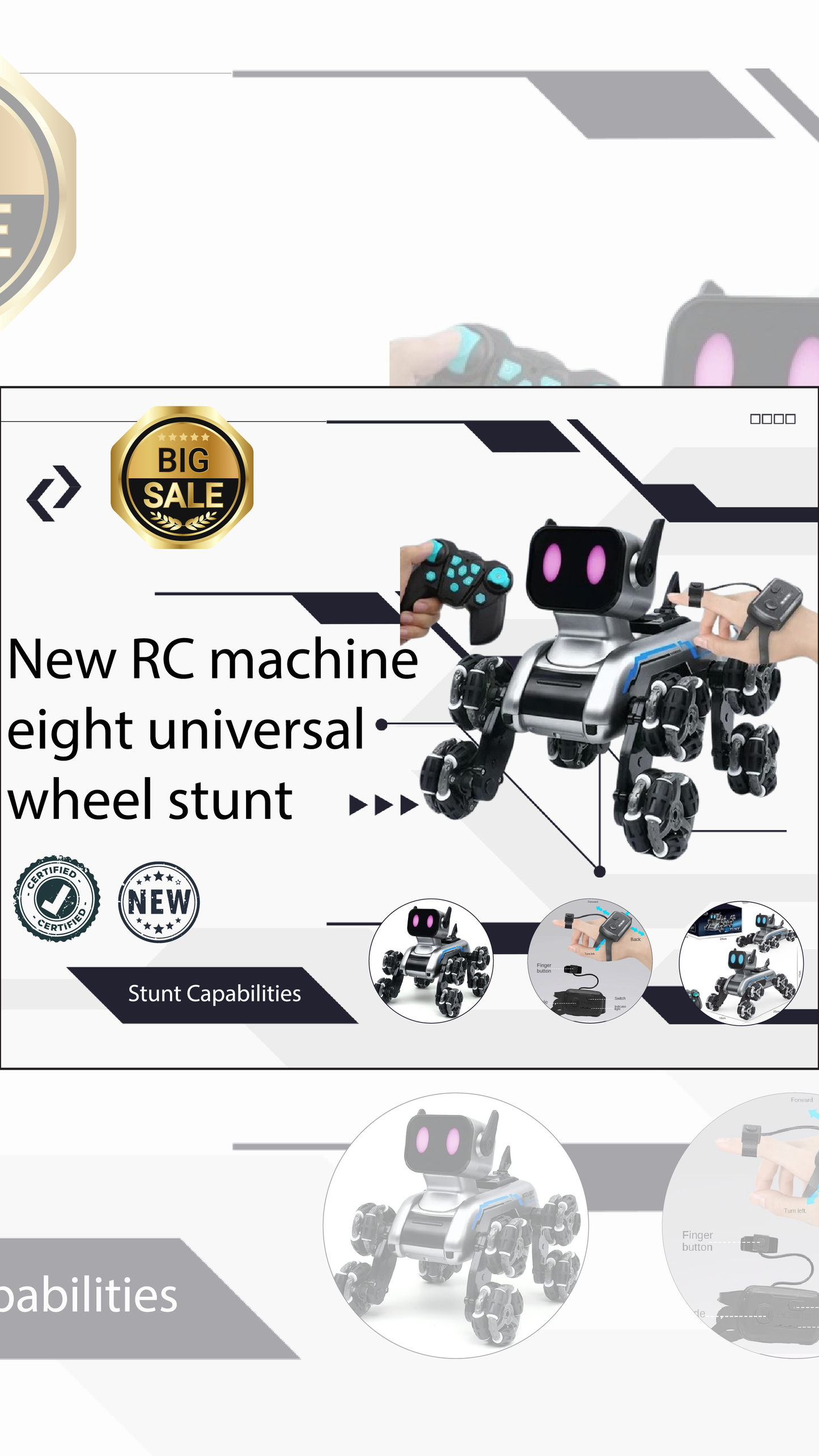 New RC machine eight universal wheel stunt