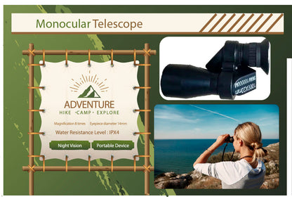 Elevate your outdoor adventures with our high magnification zoom telescope.