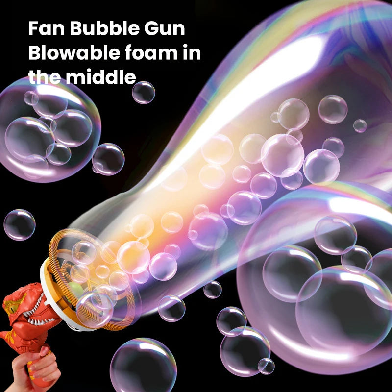 Jurassic bubble blast: Electric dinosaur bubble gun for kids