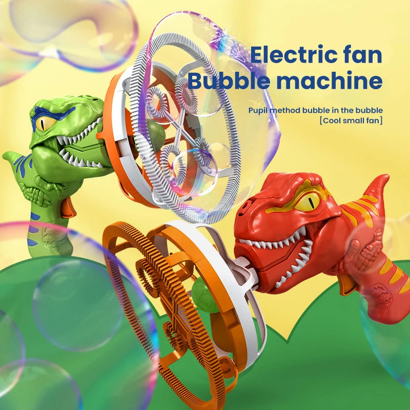 Jurassic bubble blast: Electric dinosaur bubble gun for kids