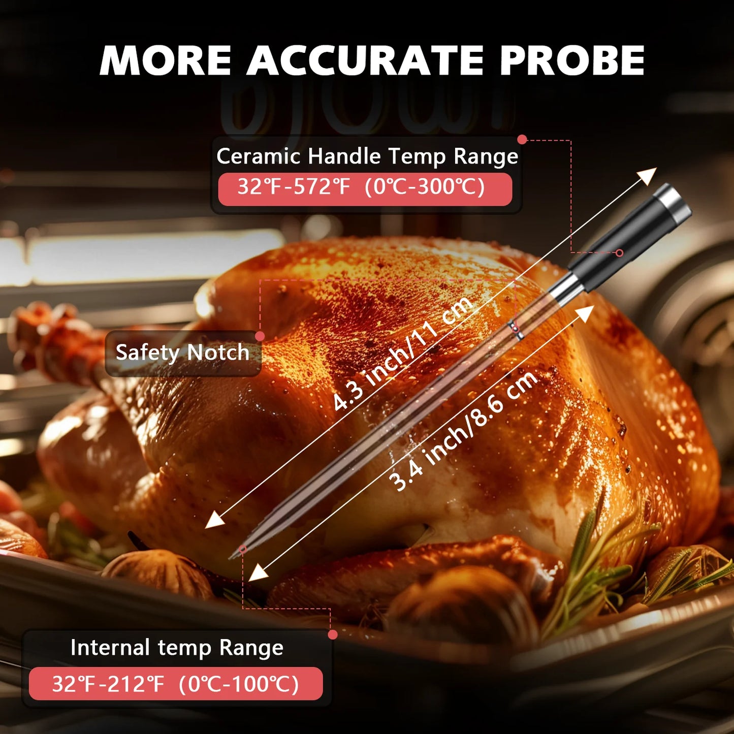 Meat thermometer with LCD screen