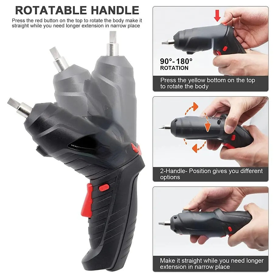 Compact and powerful 3.6v cordless screwdriver (drill) with 1800mAh lithium battery for household maintenance and repair