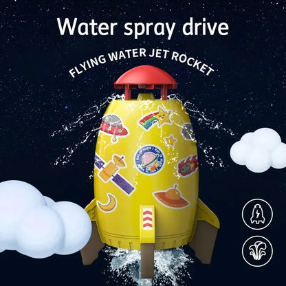 Galactic Splash: Interactive cartoon rocket lawn sprinkler