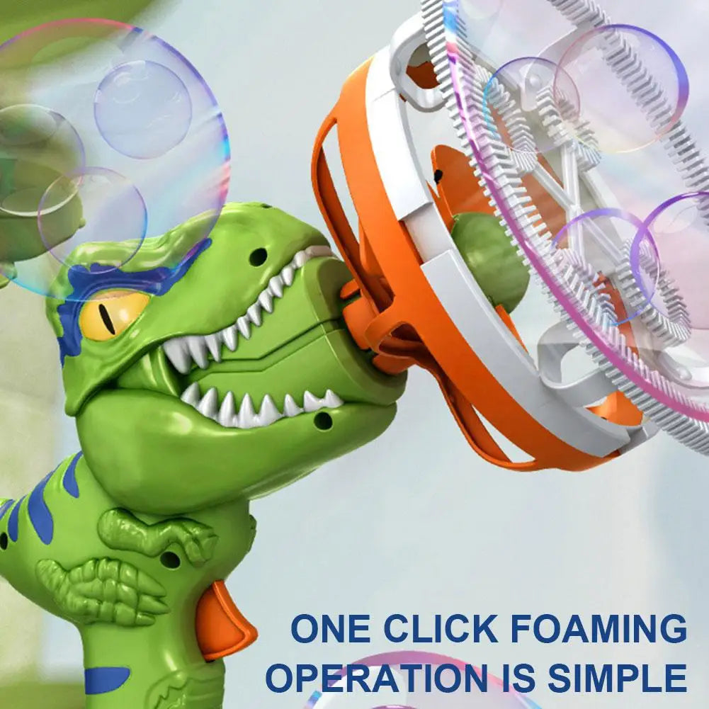 Jurassic bubble blast: Electric dinosaur bubble gun for kids