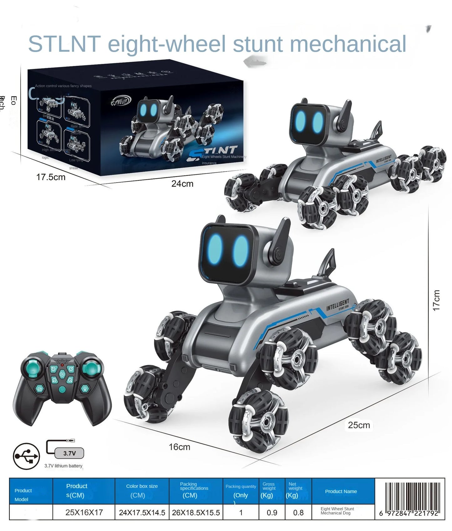 New RC machine eight universal wheel stunt