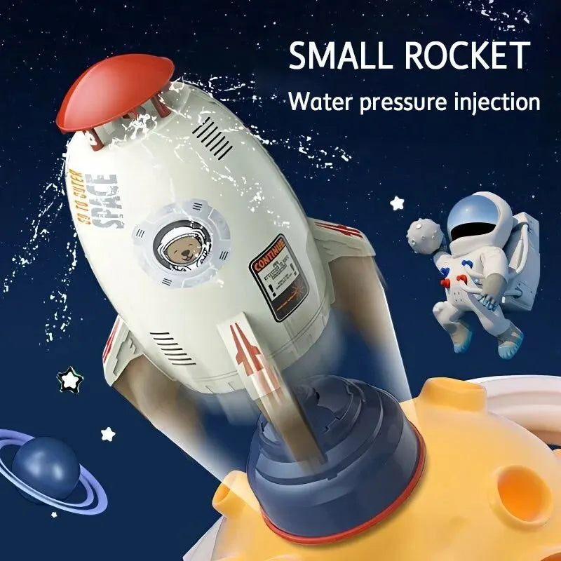 Galactic Splash: Interactive cartoon rocket lawn sprinkler