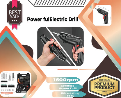 Compact and powerful 3.6v cordless screwdriver (drill) with 1800mAh lithium battery for household maintenance and repair